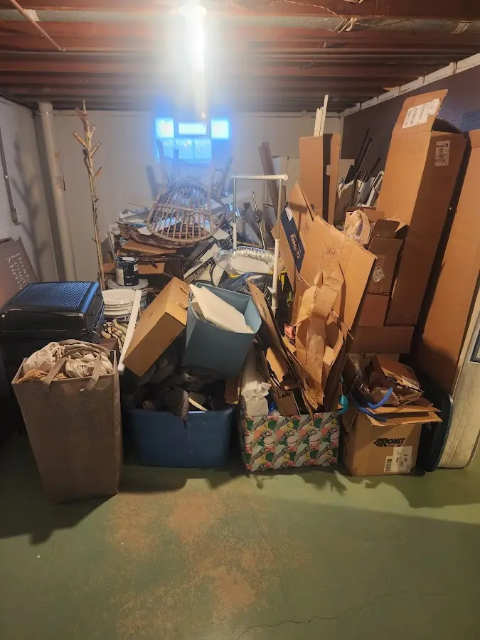 Roll-off dumpster container at job site for 2 Yard Dumpster Rental in Lancaster